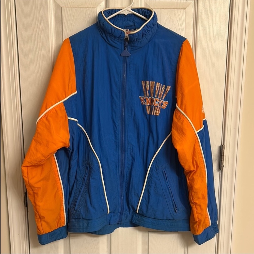 Vintage Apex One X NBA X New York Knicks Blue Orange Windbreaker Jacket Medium